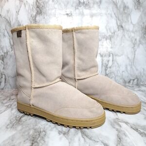 Australian Boot Company Women/Men Boots W8 M7 Sand Beige Winter‎ Shearling Sheep